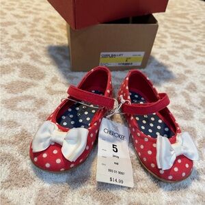 Cherokee Kids Red Dress Shoes with White Polka Dots